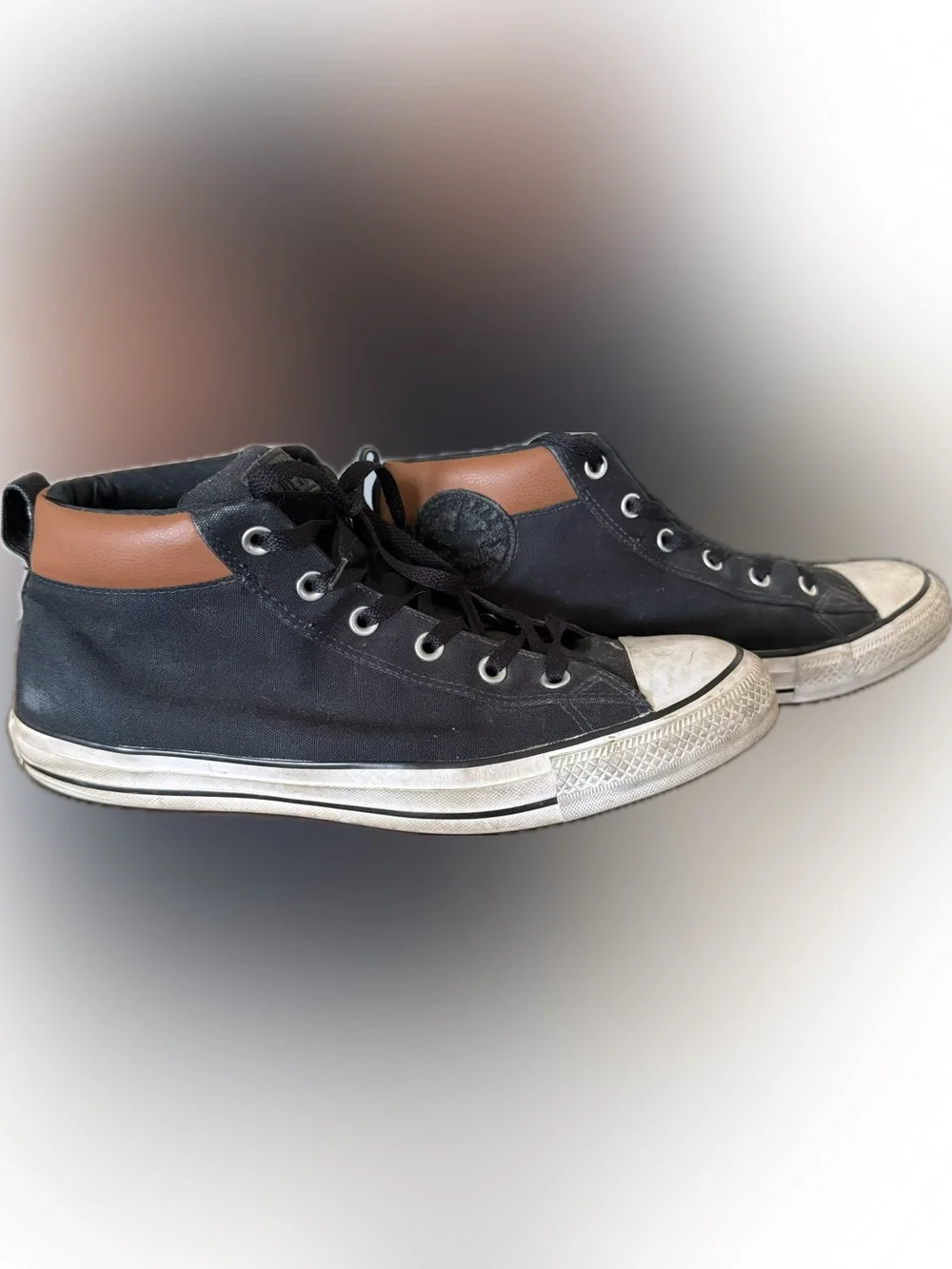 Converse Men’s Black Canvas High-Top Sneakers - Picture 2 of 5